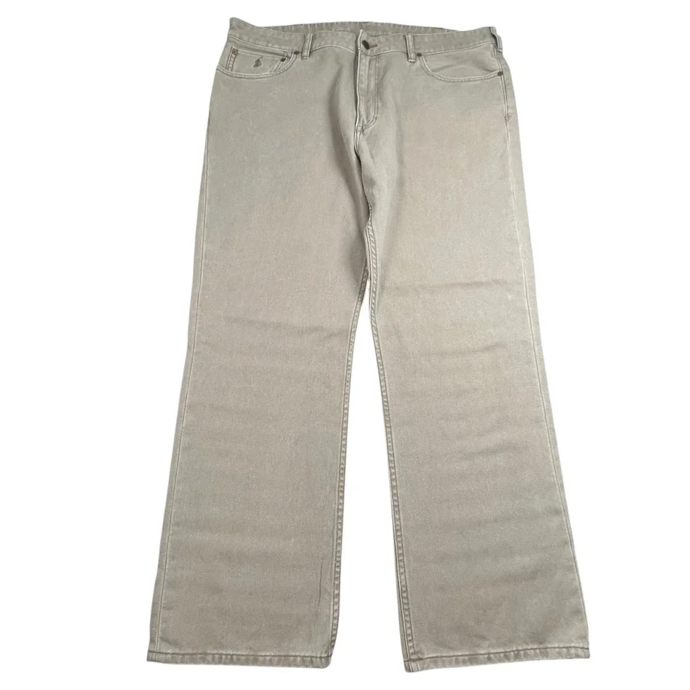 Polo Ralph Lauren Mens 40X30 Brown Straight Leg Cotton Denim Jeans‎